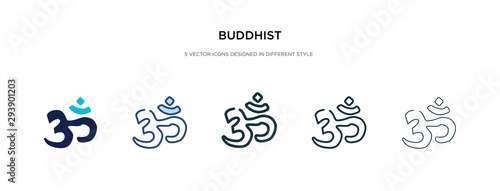 buddhist icon in different style vector illustration. two colored and black buddhist vector icons designed in filled, outline, line and stroke style can be used for web, mobile, ui