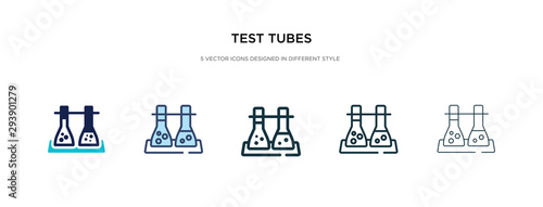 test tubes icon in different style vector illustration. two colored and black test tubes vector icons designed in filled  outline  line and stroke style can be used for web  mobile  ui