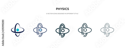 physics icon in different style vector illustration. two colored and black physics vector icons designed in filled, outline, line and stroke style can be used for web, mobile, ui