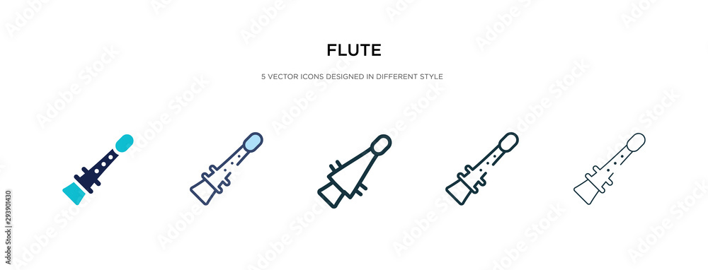 flute icon in different style vector illustration. two colored and black flute vector icons designed in filled, outline, line and stroke style can be used for web, mobile, ui flute icon in different style vector illustration. two colored and black flute vector icons designed in filled, outline, line and stroke style can be used for web, mobile, ui