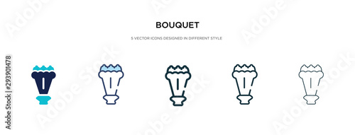 bouquet icon in different style vector illustration. two colored and black bouquet vector icons designed in filled, outline, line and stroke style can be used for web, mobile, ui