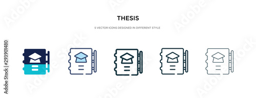 thesis icon in different style vector illustration. two colored and black thesis vector icons designed in filled, outline, line and stroke style can be used for web, mobile, ui