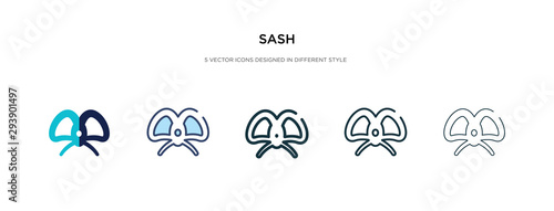 sash icon in different style vector illustration. two colored and black sash vector icons designed in filled, outline, line and stroke style can be used for web, mobile, ui