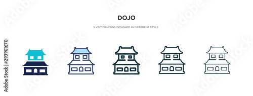 Tableau sur toile dojo icon in different style vector illustration