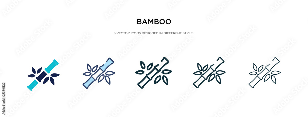 bamboo icon in different style vector illustration. two colored and black bamboo vector icons designed in filled, outline, line and stroke style can be used for web, mobile, ui
