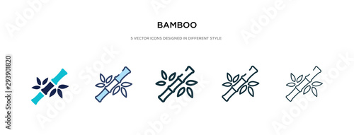 Valokuva bamboo icon in different style vector illustration