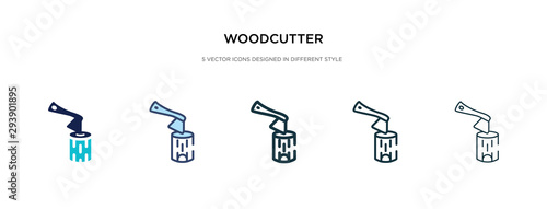 woodcutter icon in different style vector illustration. two colored and black woodcutter vector icons designed in filled, outline, line and stroke style can be used for web, mobile, ui