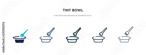 tint bowl icon in different style vector illustration. two colored and black tint bowl vector icons designed in filled, outline, line and stroke style can be used for web, mobile, ui