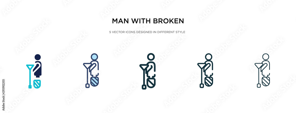 man with broken leg icon in different style vector illustration. two colored and black man with broken leg vector icons designed in filled, outline, line and stroke style can be used for web, man with broken leg icon in different style vector illustration. two colored and black man with broken leg vector icons designed in filled, outline, line and stroke style can be used for web,