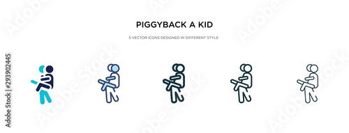 piggyback a kid icon in different style vector illustration. two colored and black piggyback a kid vector icons designed in filled, outline, line and stroke style can be used for web, mobile, ui