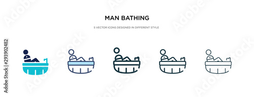 man bathing icon in different style vector illustration. two colored and black man bathing vector icons designed in filled, outline, line and stroke style can be used for web, mobile, ui