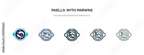 paella with parwns icon in different style vector illustration. two colored and black paella with parwns vector icons designed in filled, outline, line and stroke style can be used for web, mobile,