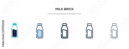 milk brick icon in different style vector illustration. two colored and black milk brick vector icons designed in filled, outline, line and stroke style can be used for web, mobile, ui