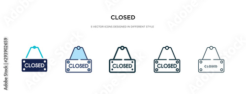 closed icon in different style vector illustration. two colored and black closed vector icons designed in filled, outline, line and stroke style can be used for web, mobile, ui
