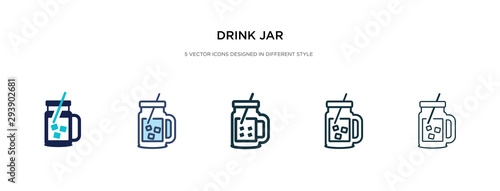 drink jar icon in different style vector illustration. two colored and black drink jar vector icons designed in filled, outline, line and stroke style can be used for web, mobile, ui