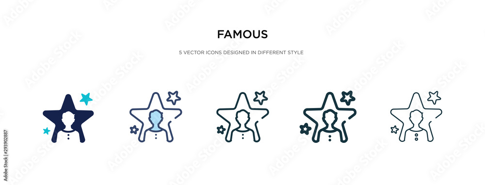 famous icon in different style vector illustration. two colored and black famous vector icons designed in filled, outline, line and stroke style can be used for web, mobile, ui <span>plik: #293902887 | autor: zaurrahimov</span>