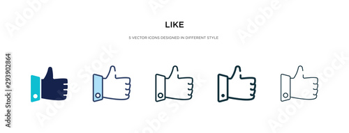 like icon in different style vector illustration. two colored and black like vector icons designed in filled, outline, line and stroke style can be used for web, mobile, ui
