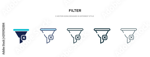 filter icon in different style vector illustration. two colored and black filter vector icons designed in filled, outline, line and stroke style can be used for web, mobile, ui