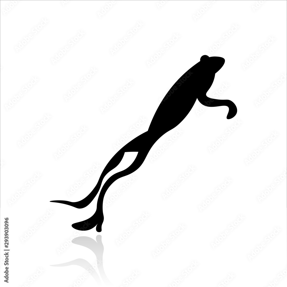 Obraz premium Skacząca żaba ikona wektor wzór