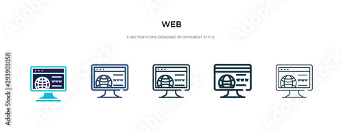 web icon in different style vector illustration. two colored and black web vector icons designed in filled, outline, line and stroke style can be used for web, mobile, ui