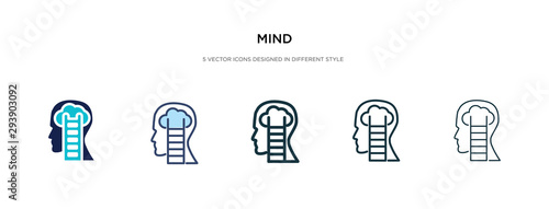 mind icon in different style vector illustration. two colored and black mind vector icons designed in filled, outline, line and stroke style can be used for web, mobile, ui