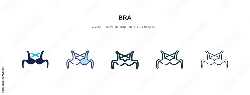 Plakat bra icon in different style vector illustration. two colored and black bra vector icons designed in filled, outline, line and stroke style can be used for web, mobile, ui