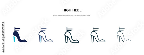 Fototapeta Naklejka Na Ścianę i Meble -  high heel icon in different style vector illustration. two colored and black high heel vector icons designed in filled, outline, line and stroke style can be used for web, mobile, ui