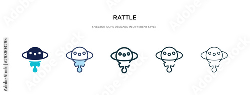 rattle icon in different style vector illustration. two colored and black rattle vector icons designed in filled, outline, line and stroke style can be used for web, mobile, ui