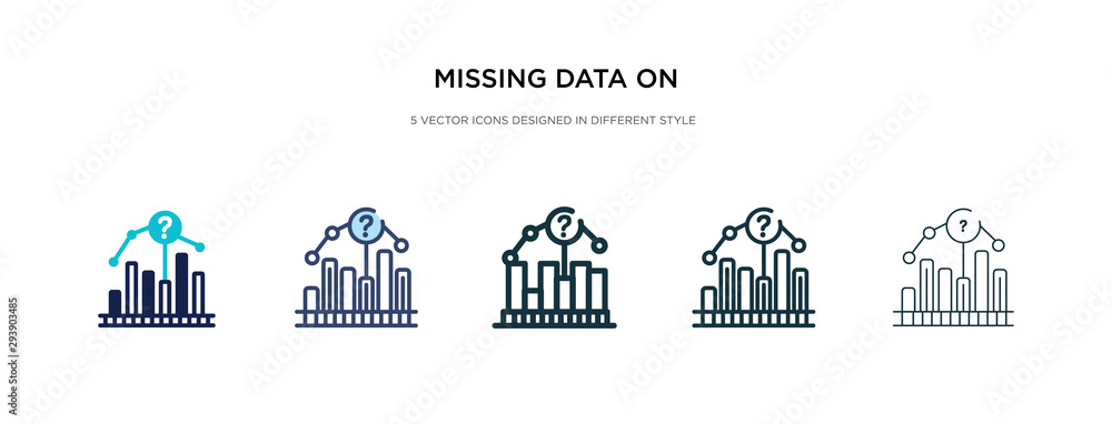 missing data on analytics line graphic icon in different style vector illustration. two colored and black missing data on analytics line graphic vector icons designed in filled, outline, line and