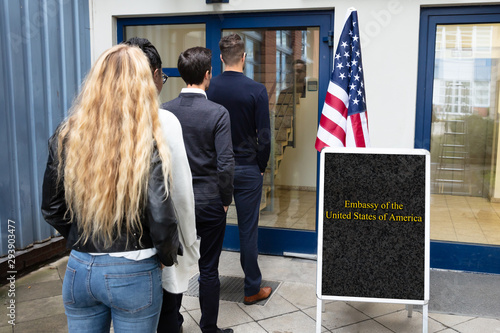 Fotografija People Standing Outside US Embassy