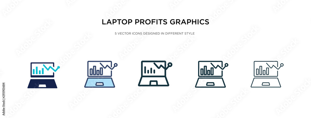 laptop profits graphics icon in different style vector illustration. two colored and black laptop profits graphics vector icons designed in filled, outline, line and stroke style can be used for laptop profits graphics icon in different style vector illustration. two colored and black laptop profits graphics vector icons designed in filled, outline, line and stroke style can be used for