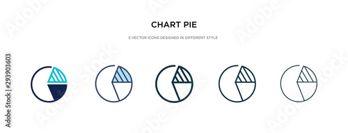 chart pie icon in different style vector illustration. two colored and black chart pie vector icons designed in filled, outline, line and stroke style can be used for web, mobile, ui