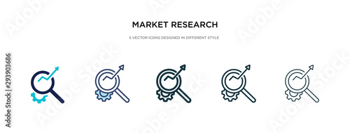 market research icon in different style vector illustration. two colored and black market research vector icons designed in filled, outline, line and stroke style can be used for web, mobile, ui