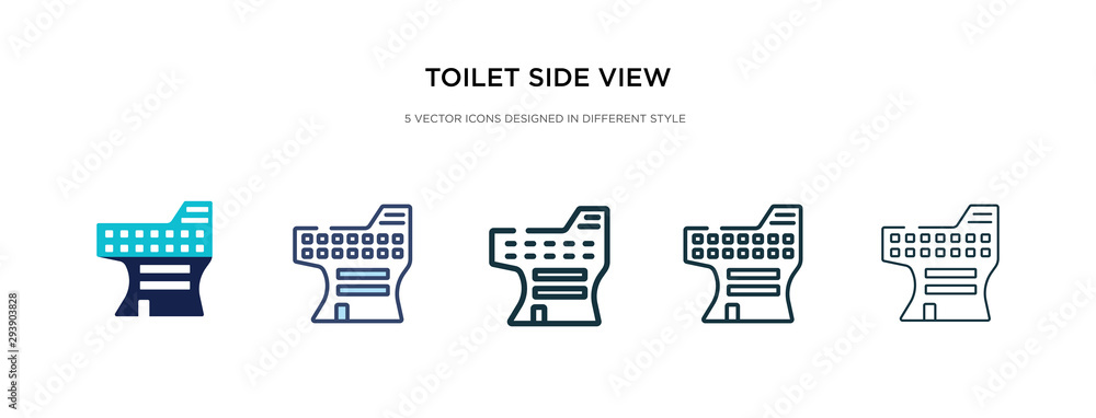 toilet side view icon in different style vector illustration. two colored and black toilet side view vector icons designed in filled, outline, line and stroke style can be used for web, mobile, ui toilet side view icon in different style vector illustration. two colored and black toilet side view vector icons designed in filled, outline, line and stroke style can be used for web, mobile, ui