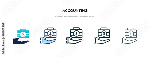 accounting icon in different style vector illustration. two colored and black accounting vector icons designed in filled, outline, line and stroke style can be used for web, mobile, ui