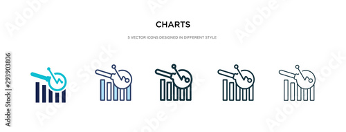 charts icon in different style vector illustration. two colored and black charts vector icons designed in filled, outline, line and stroke style can be used for web, mobile, ui