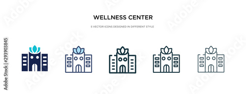 wellness center icon in different style vector illustration. two colored and black wellness center vector icons designed in filled, outline, line and stroke style can be used for web, mobile, ui
