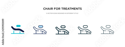 chair for treatments icon in different style vector illustration. two colored and black chair for treatments vector icons designed in filled, outline, line and stroke style can be used for web,