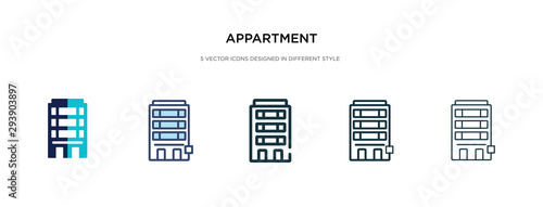 appartment icon in different style vector illustration. two colored and black appartment vector icons designed in filled, outline, line and stroke style can be used for web, mobile, ui