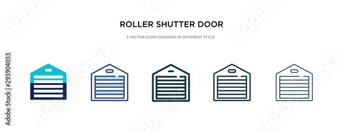 roller shutter door icon in different style vector illustration. two colored and black roller shutter door vector icons designed in filled, outline, line and stroke style can be used for web,