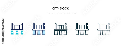 city dock icon in different style vector illustration. two colored and black city dock vector icons designed in filled, outline, line and stroke style can be used for web, mobile, ui