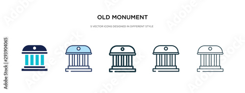 old monument icon in different style vector illustration. two colored and black old monument vector icons designed in filled, outline, line and stroke style can be used for web, mobile, ui