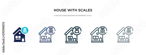 house with scales icon in different style vector illustration. two colored and black house with scales vector icons designed in filled, outline, line and stroke style can be used for web, mobile, ui