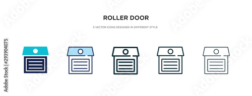 roller door icon in different style vector illustration. two colored and black roller door vector icons designed in filled, outline, line and stroke style can be used for web, mobile, ui