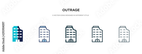 outrage icon in different style vector illustration. two colored and black outrage vector icons designed in filled, outline, line and stroke style can be used for web, mobile, ui