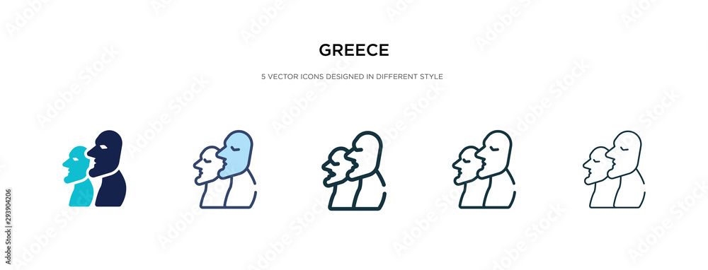 greece icon in different style vector illustration. two colored and black greece vector icons designed in filled, outline, line and stroke style can be used for web, mobile, ui greece icon in different style vector illustration. two colored and black greece vector icons designed in filled, outline, line and stroke style can be used for web, mobile, ui