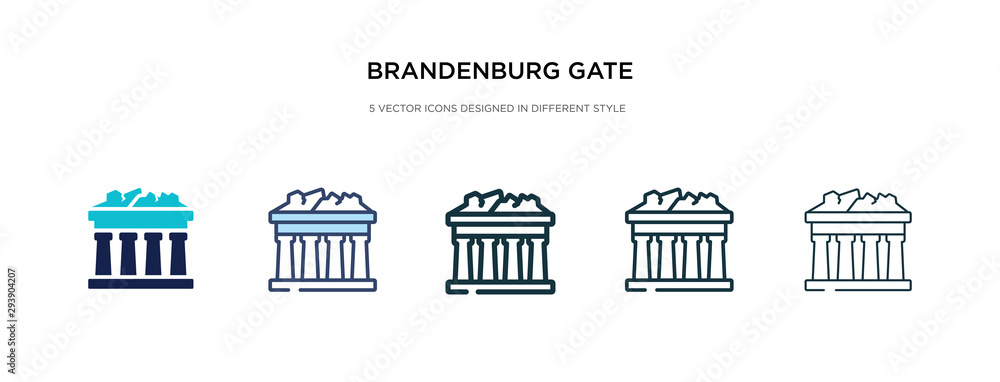 brandenburg gate icon in different style vector illustration. two colored and black brandenburg gate vector icons designed in filled, outline, line and stroke style can be used for web, mobile, ui