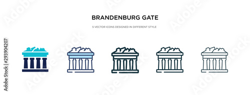 brandenburg gate icon in different style vector illustration. two colored and black brandenburg gate vector icons designed in filled, outline, line and stroke style can be used for web, mobile, ui