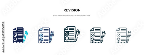 revision icon in different style vector illustration. two colored and black revision vector icons designed in filled, outline, line and stroke style can be used for web, mobile, ui