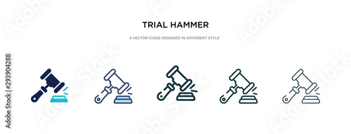 trial hammer icon in different style vector illustration. two colored and black trial hammer vector icons designed in filled, outline, line and stroke style can be used for web, mobile, ui
